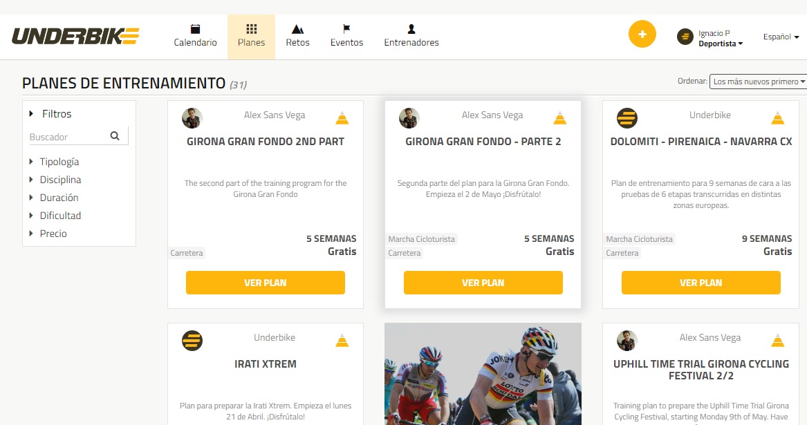 Underbike, una nueva red social que revoluciona el entrenamiento ciclista