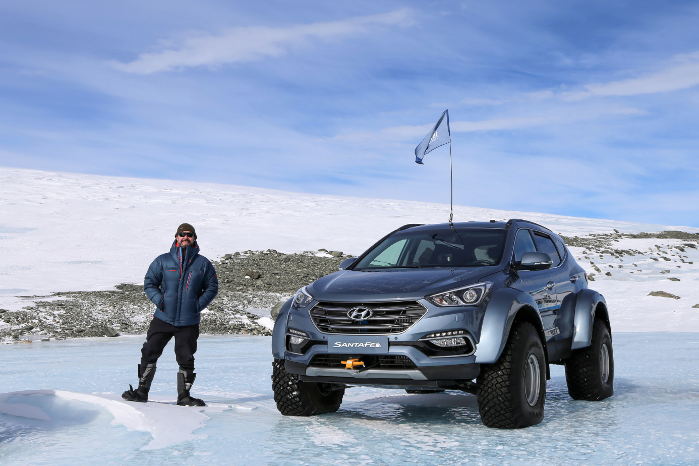 El bisnieto de Ernest Shackleton consigue cruzar la Antártida en un Hyundai Santa Fe